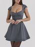 'Vionnet' Tie Back Backless Mini Dress - Celes Fashion